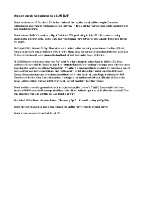 A preview of a PDF biography for Addenbrooke, Derek